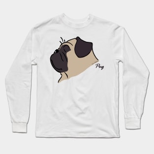 Pug silhouette Long Sleeve T-Shirt